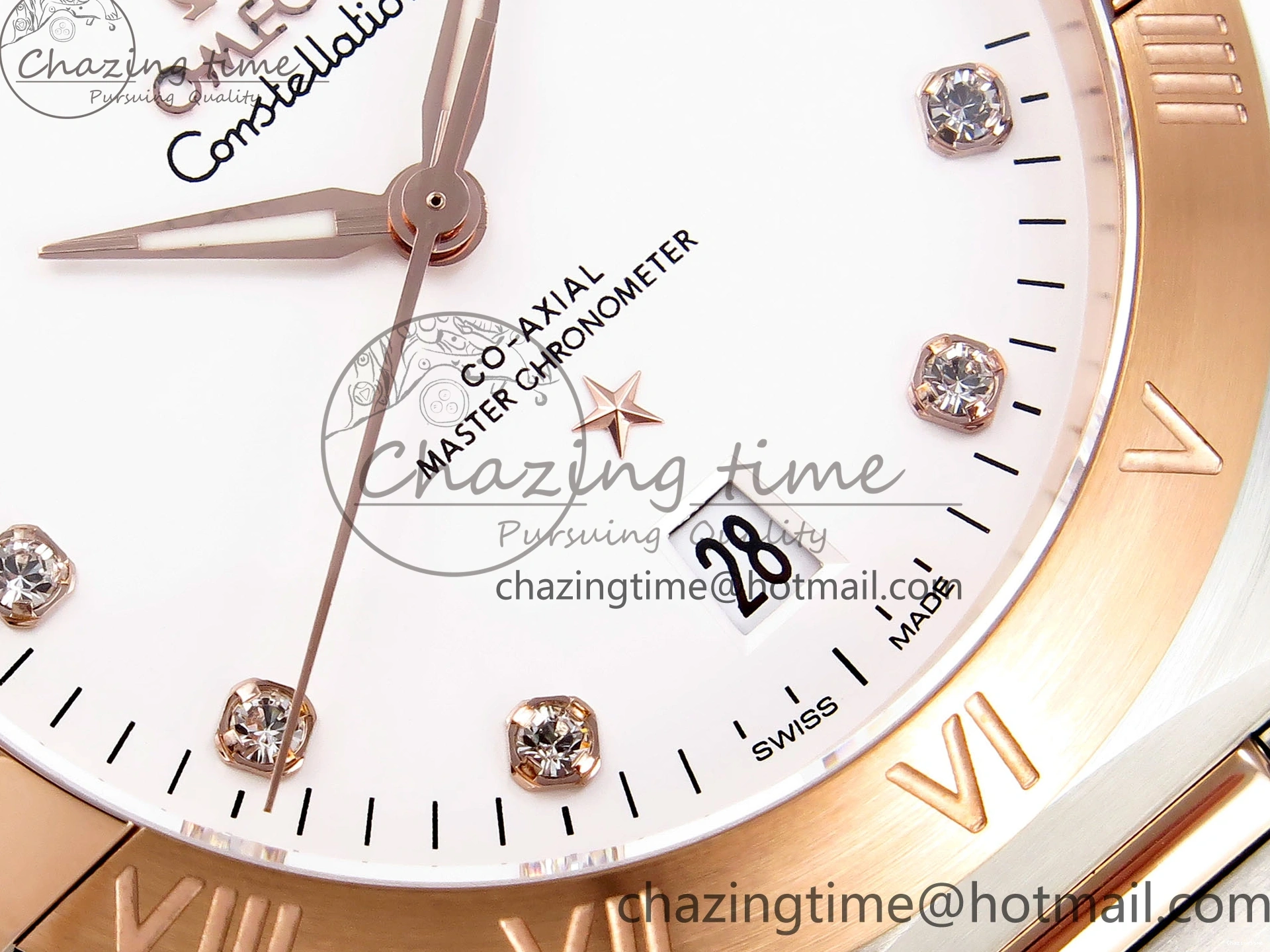 0511 Constellation 39mm SS RG ASWF 1:1 Best Edition White Diamonds Dial on SS RG Bracelet A Minimalist 7772